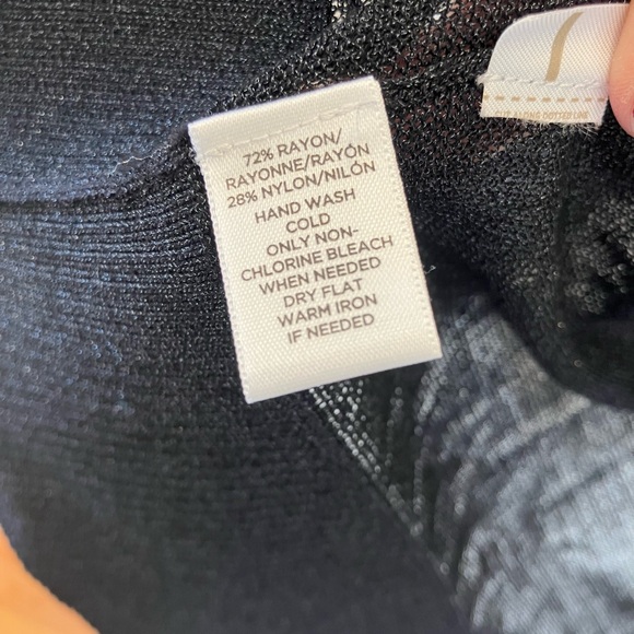 Ann Taylor Loft Women Black Striped Sheer Cardigan size M - Picture 6 of 13